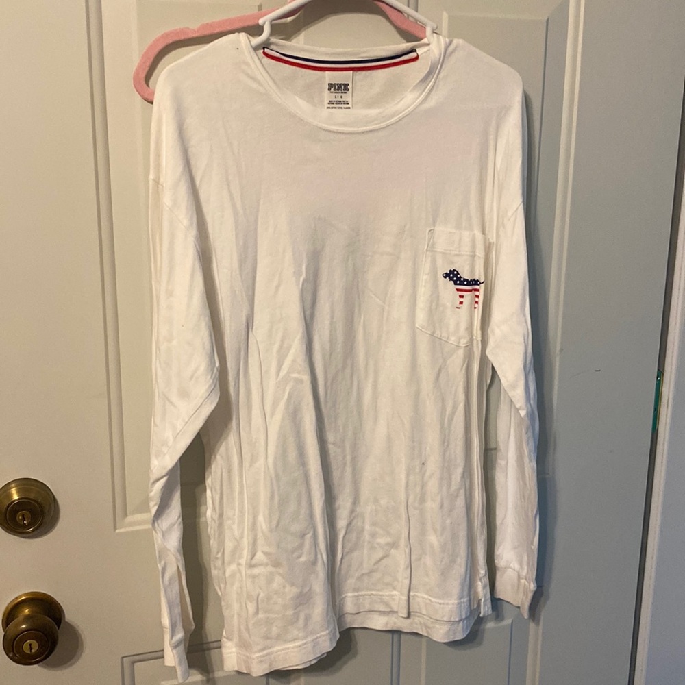 PINK American flag, long sleeve top!